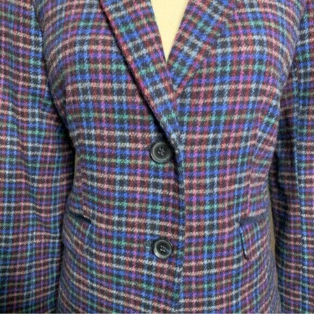 NWT Talbots Mistletoe Plaid Shetland Wool Single Breasted Blazer - Picture 10 of 17